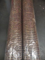 2 Rolls Deco Mesh, 21″ Craig Bachman Quality, 30′ Chocolate Brown/Gold Holo Foil
