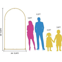 79.2 In. X 39.6 In. Gold Metal Wedding Arch Stand Backdrop Wedding Arch Drapes A