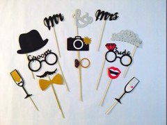 Wedding Photo Booth Props New Design Attached To The Stick US Seller, Ships Free