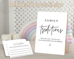 Family Traditions Sign, Baby Shower Sign for Baby Shower Centerpiece, Baby Sh…