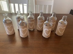 Rustic Wedding Decorations (used)- 18 Piece Lot- Burlap/Hand Made/Antique