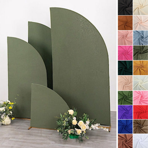 4 Fitted Spandex Matter Half Moon Wedding Arch Backdrop STAND COVERS Set Party