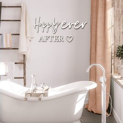 4 Pcs Happily Ever After Wall Decor Wooden Words Heart Hanging Wedding Day Pl…