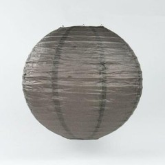 6″ Driftwood Grey Round Paper Lantern, Even Ribbing, Hanging Decoration