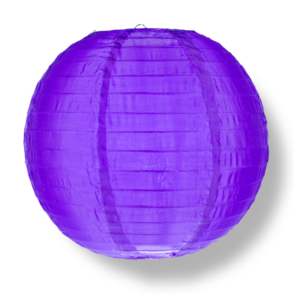 20″ Dark Purple Nylon Lantern, Even Ribbing, Durable, Hanging Decoration