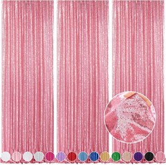 Backdrop Curtain Drapes 4 Pieces 2FTx8FT Blush Pink Wedding Backdrop Bridal