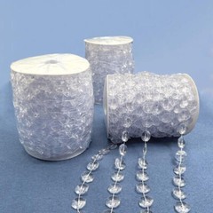 1 Roll 66Ft 20M Acrylic Crystal Bead Garland Diamond Diy Strand Curtain Wedding