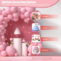 3 Pcs Round Cylinder Pedestal Stand For Wedding Party Display Stand Decor White
