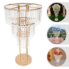Gold Iron+Acrylic Flower Stand for Wedding Centerpieces Wedding Flower Stand