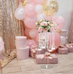 Classic Acrylic Wedding Centerpiece Flower Stand with Hanging Tea Lights
