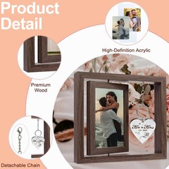 Wedding Gifts for Couples 2025,Rotating Floating Mr and Mrs Picture Frame,4×6…