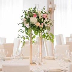 12-Piece Gold Metal Flower Stands – Rectangular Wedding Centerpiece (80/60/40cm)