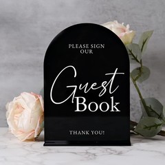 Modern Black Acrylic Table Signs – Perfect for Weddings & Celebrations, Set of 2