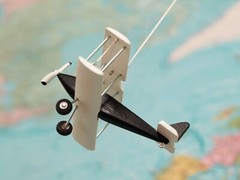 Hanging Airplane, Black White, Nursery Decor, Decorative wooden airplane