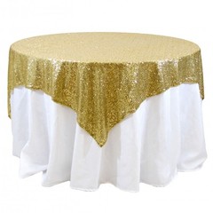 10 Sequins Overlays 54″ X 54″ Square Tablecloth 4 Colors Table Wedding Catering