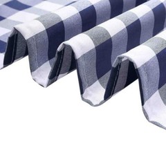 10 Navy Blue on White Gingham Buffalo Plaid Polyester CHAIR SASHES Decorations