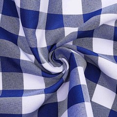 10 Navy Blue on White Gingham Buffalo Plaid Polyester CHAIR SASHES Decorations