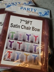 Party Flower USA Satin Chair Bow, Brown, 7 in x 9 ft, Wedding Decor Have 6