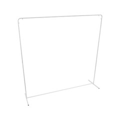 Wedding Arch Backdrop Stand Square Balloon Metal Frame w/White Cloth Cover