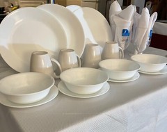 An  Elegant Event Dining  Decorations A Set For 4, Included, Dinnerware, Glasses