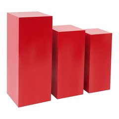 3PCS Metal Display Pedestal Stand Red Display Pillars for Birthday Party Wedding