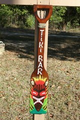 Beach Wedding Tiki Bar Decor, Hand-Painted Vibrant Colors Wood Tiki Paddle