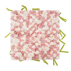 Artificial Silk Fabric Flower Wall Panel Square Backdrop For Wedding Party Decor