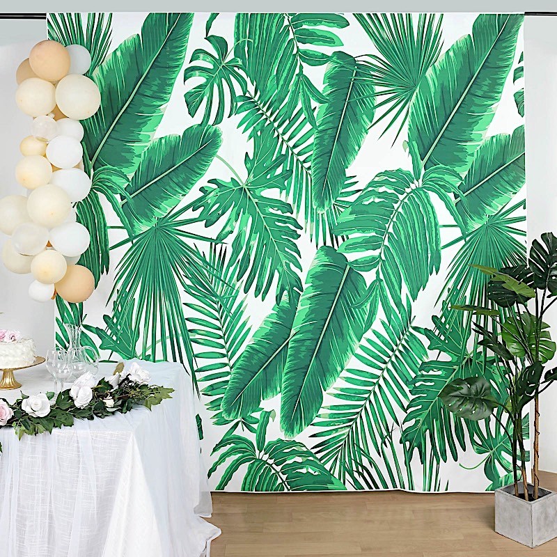 8 ft Printed Vinyl PHOTO BACKDROP Tropical Leaves Party BANNER Events