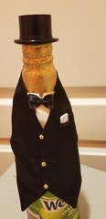 Bride and Groom Wedding Set Veil Dress Black Tux candelabra bells, pen holders
