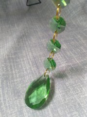 12Pcs 38mm Teardrop Prism Pendant Crystal Apple Green Chandelier Replace Hanging