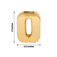 GOLD 6″ Ceramic O Symbol Flower VASE Table Centerpiece Party Events Decorations