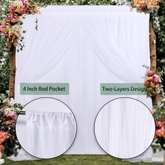 5ft x 7ft White Backdrop Curtains for Wedding Photography Birthday Party Decor