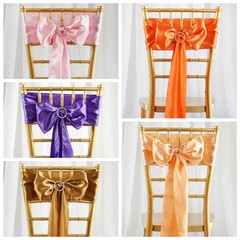 50 pcs New Satin Chair Sash Bows Ties Wedding Decorations – FREE SHIPPING Cheap