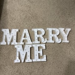 Light Up Battery Operated Letter Lights “Marry Me” White 7 Letters Used Once
