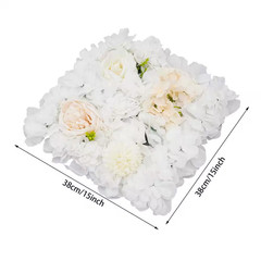 15 In. White Artificial Hydrangea Flower Wall Panels Wedding Photography Backdro