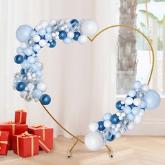 210cm(6.89ft) Heart Shaped Gold Metal Balloon Arch Stand Frame Display Kit Love