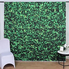 GREEN 8 ft x 8 ft Printed Vinyl Greenery Banner PHOTO BACKDROP Party Decorations