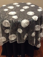5 Flower Mesh Table Overlay High quality 54″ X 54″ Square Tablecloth 2 colors