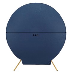 NAVY BLUE 7.5 ft Fitted Spandex Round BACKDROP STAND COVER Party Wedding
