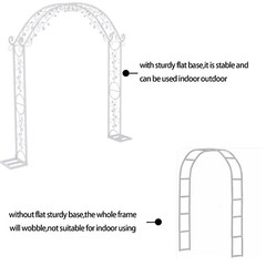 XL Large Rust-proof Wedding Arch Garden Arbor Trellis Archway Curved Vine Flower