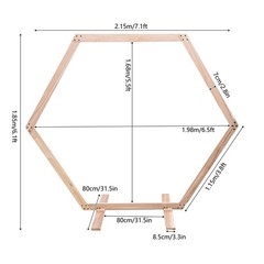 Hexagon Wood Wedding Arch Frame Decor Wood Hexagon Arch Backdrop Stand 7.1 FT