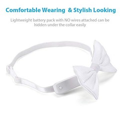 LED Light up Bowtie 7 Colors Luminous Adjustable Bowties for Party White