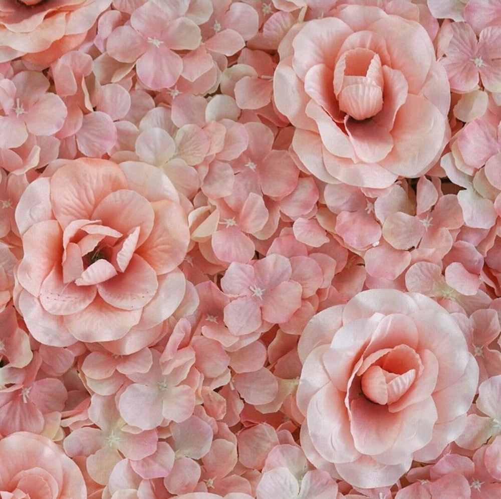 12Pcs Artificial Flower Panels Backdrop Hydrangea Rose Bouquet Floral 24×16 Silk