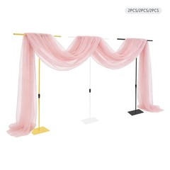 2-piece Set Adjustable Height Wedding Backdrop Metal Stands With 35*25cm Base