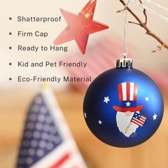 DecorbyHannah 4th of July Tree Ornaments Decorations,60ct Patriotic Ornaments…