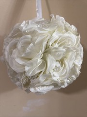 Cream- white Soft Touch Foam Kissing Ball Wedding Centerpiece, 6-inch