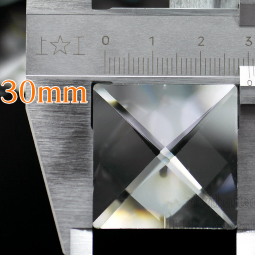 50pcs 30MM Square Crystal Bead No Hole Prisms Chandelier Curtain Accessories DIY