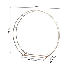 GOLD 8 feet Metal Double Hoop BACKDROP STAND Wedding Arch Party Events Supplies