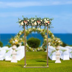 Wood Wedding Arch Polygonal Ceremony Arch Backdrop Flower Stand 7/7.2/7.6/8.2FT
