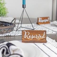 Wooden Reserved Signs for Tables 6-Pack, Brown; Rustic Real Table Signs with …